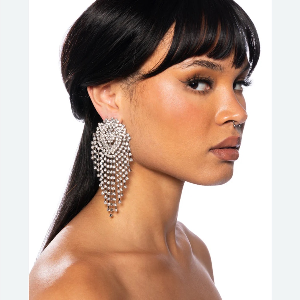Akira Fireworks Rhinestone Chandelier Earrings 32$
